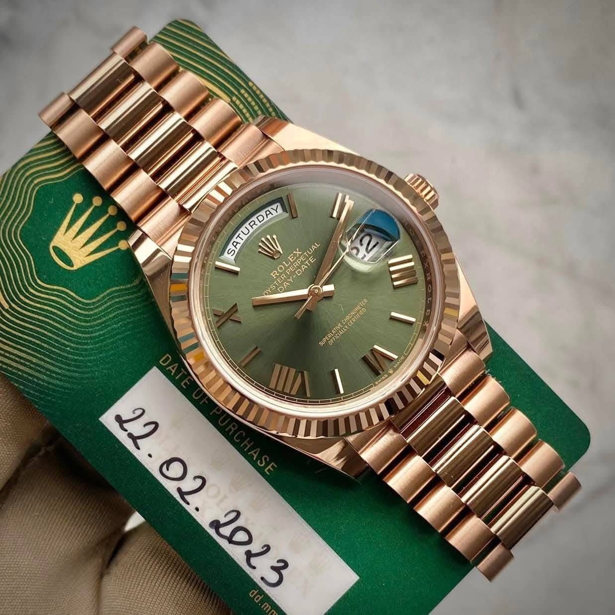 Rolex Olive Everose Day-Date 40mm 2023 Ref: 228235 - Image 2