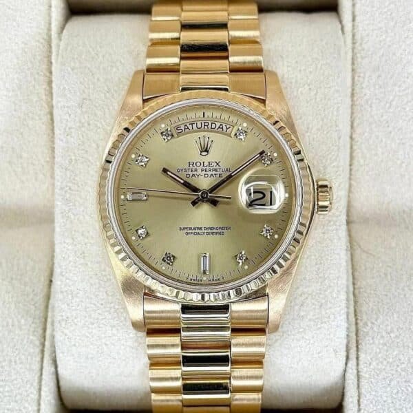 1983 Rolex Day-Date 36mm 18038 Presidential Champagne Diamond Dial
